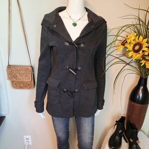 Ambiance Soft Fleece Women's Black Toggle Coat